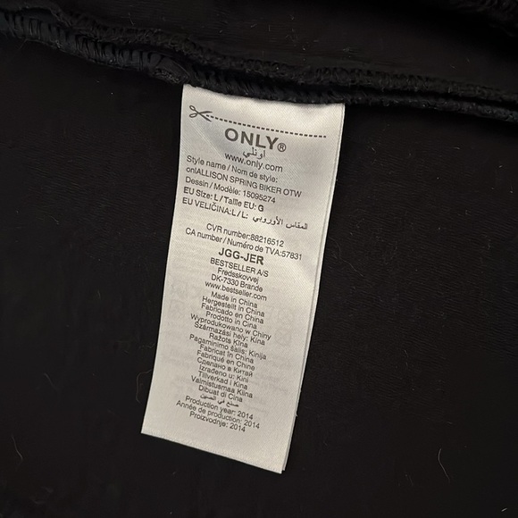 Moto Biker Jacket Pockets 100% Cotton Navy, Size L - Picture 10 of 11